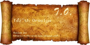 Tóth Orsolya névjegykártya